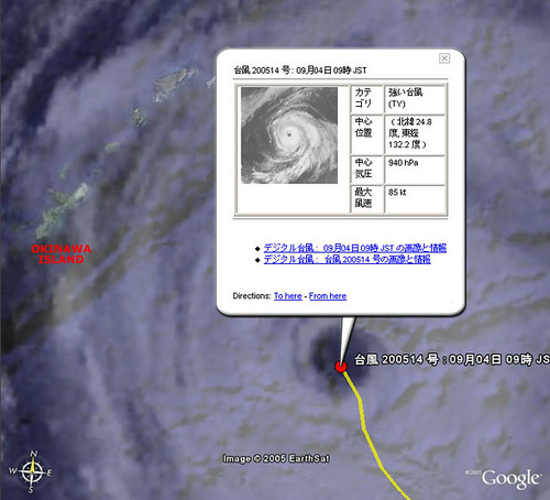 Typhoon14 Nabi 09AM 09/04 - Google Earth/Digital Typhoon