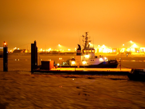 Tugboat at night