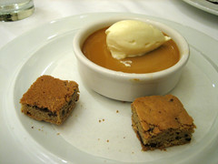 Butterscotch Pudding with Chocolate Chip Blondies