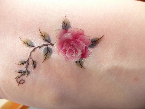 pink rose tattoo designs
