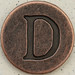 Copper Uppercase Letter D