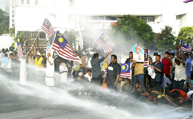  ... the water fired by malaysian riot police during a protest in kuala