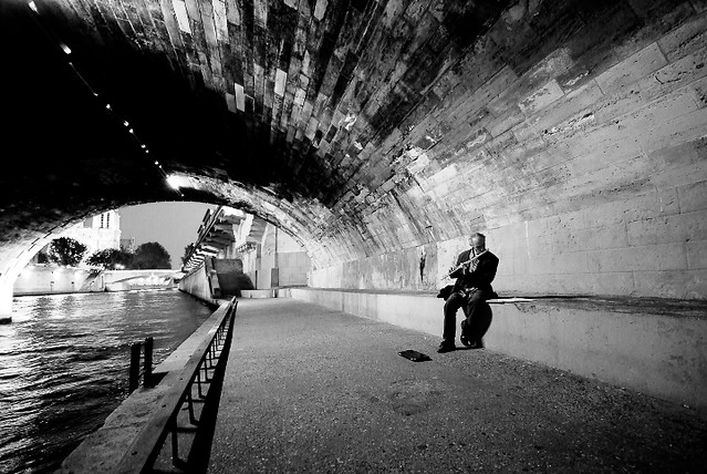 Flute Player under the Bridge