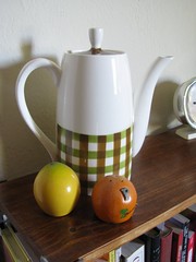 coffee pot with lemon and orange