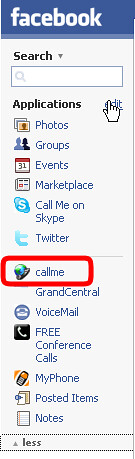 Callme_menu_in_Facebook