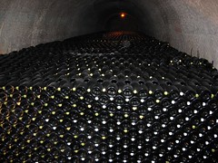 huge amount of champagne in the Taittinger cellars