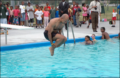 Mayor Williams at the pool
