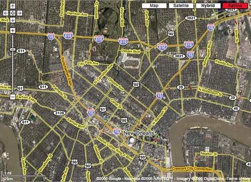 Google Maps - Katrina Image Overlay