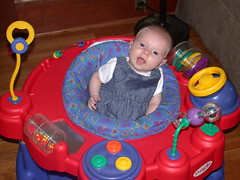 Trying out Beck's exersaucer