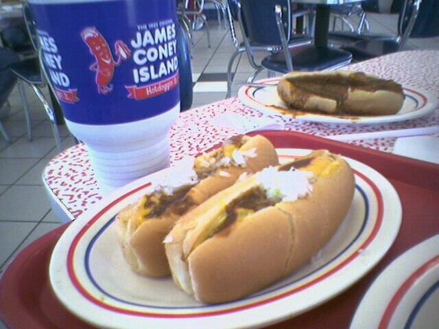 James Coney Island Coney with Cheese