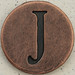 Copper Uppercase Letter J