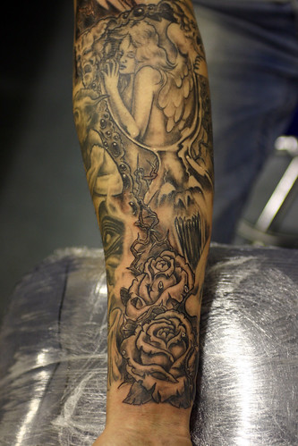 Angel, Demon & Roses Tattoo