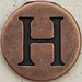 Copper Uppercase Letter H