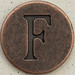 Copper Uppercase Letter F