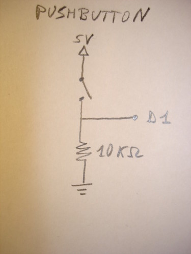 Arduino Theremin pushbutton schematic