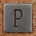 Pewter Lowercase Letter p