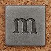 Pewter Lowercase Letter m