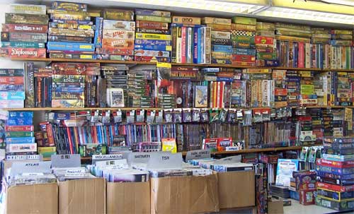 wall of boardgames