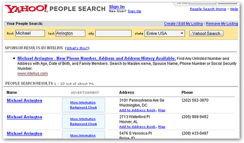 Yahoo People Search