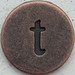 Copper Lowercase Letter t