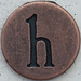 Copper Lowercase Letter h