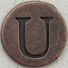Copper Uppercase Letter U