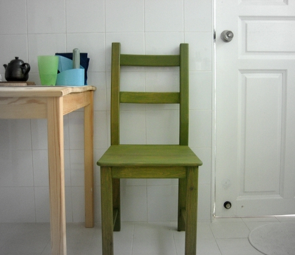 newly painted green chair