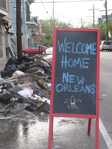 Welcome home sign, outside Creole Creamery, Prytania St.