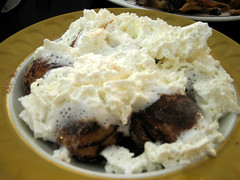 apple ebelskivers with whipped cream