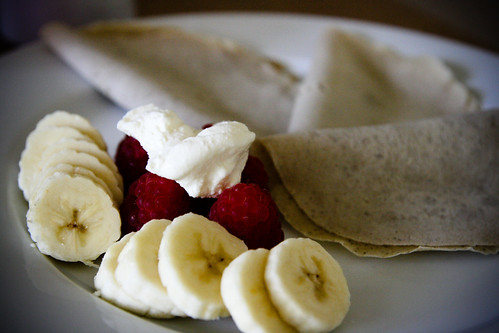 Buckwheat Crepes with Fruit and Creme Fraiche