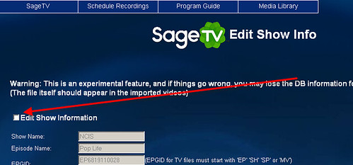 SageTV Edit Media Info 4