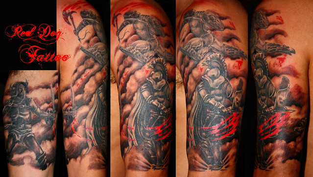 sleeve tattoos clouds. Gladiators Tattoo by Red Dog
