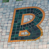 B green orange blue mosaic tile