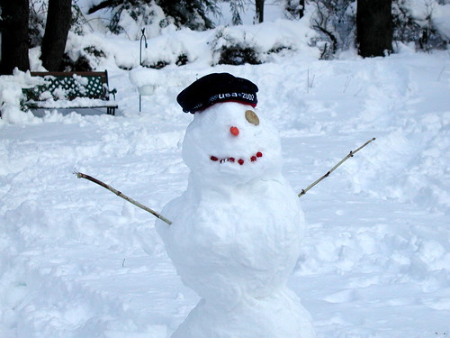 one-eyed snowman