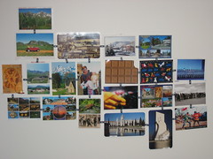 parede de postais