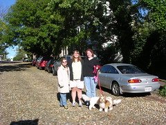 Me and the girls on an historical cobblestone road in Alexandria