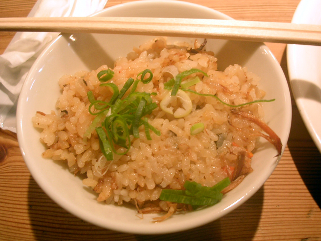 Rice with veg and pork 105yen