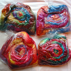 Winderwood Farms handdyed roving - in bags