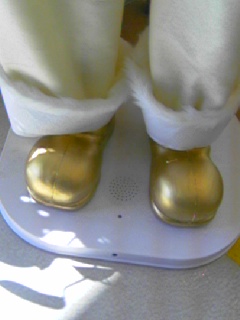 gold santa's shoes