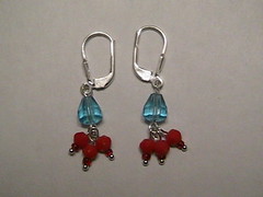 blue & red earrings