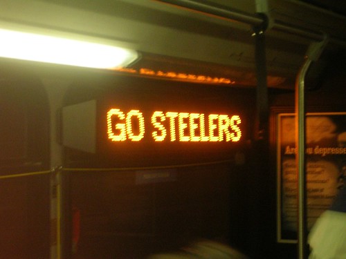 GO STEELERS In the bus