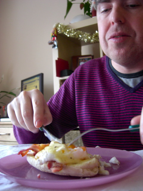 and his Eggs Benedict | Flickr - Photo Sharing!