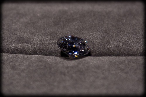 The diamond, seen here in the photograph is nearly actual size.
