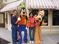 my parents with goofy and pluto