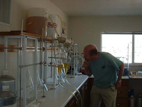 Rob observes the filtering process