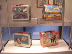 Close-up of some of the space lunchboxes