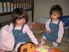 Twins play with Dora
