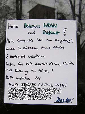 WLAN und Default, Photo: Gabriele Kantel, 24.11.2005