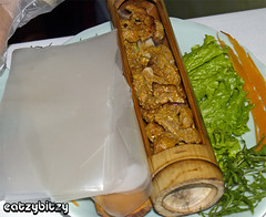 Grilled Beef in Bamboo Cylinder