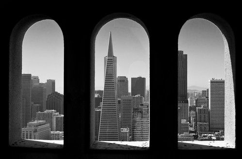 Downtown San Francisco and the Transamerica Pyramid from the Coit Tower